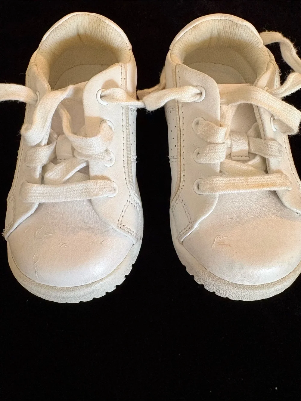 Stride Rite White Lace-Up Baby Walker Sneakers “Shorty”